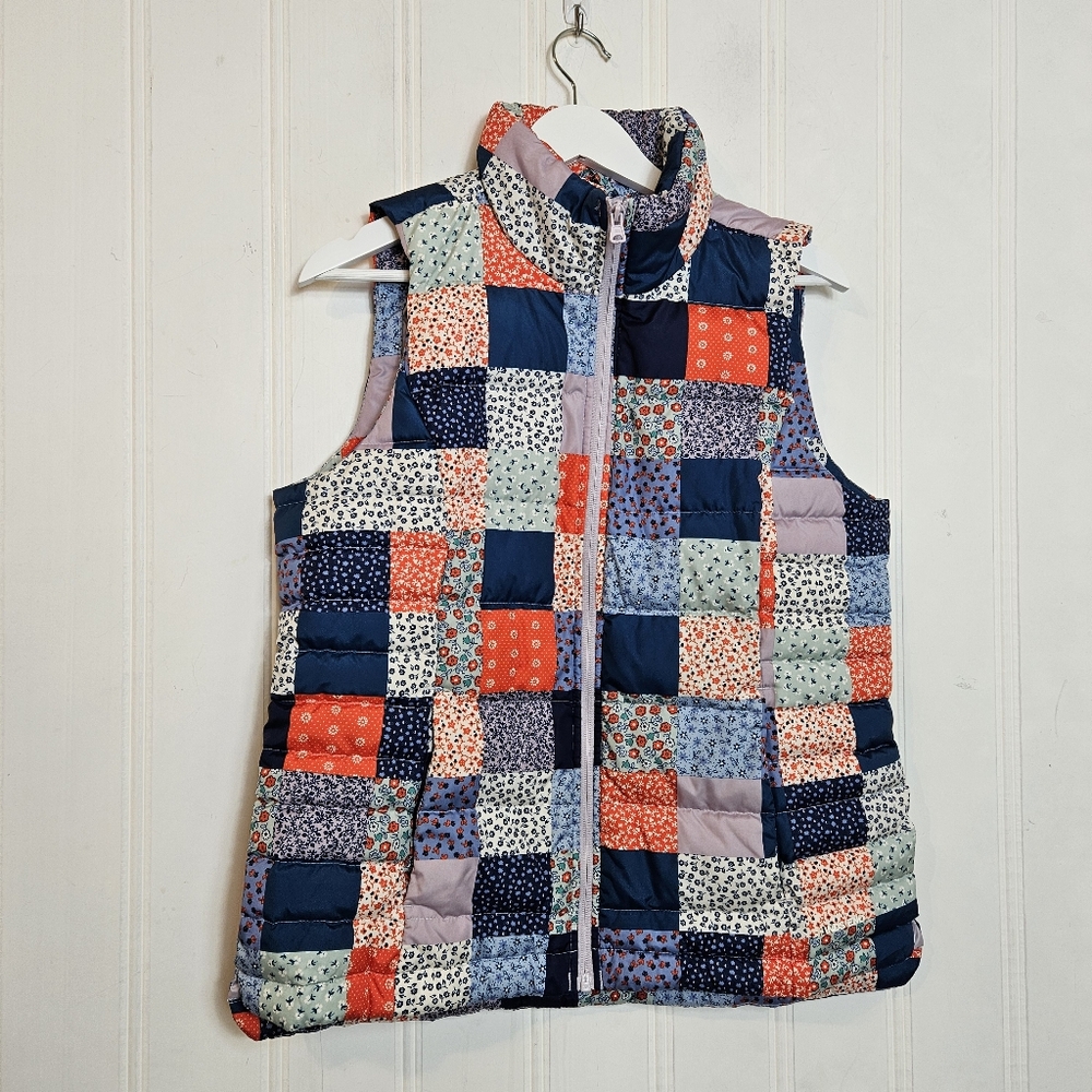 Lands’ End Down Patchwork Puffer Vest M Women’s Q… - image 2